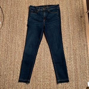 Victoria Beard High Rise Blue Fray Jeans